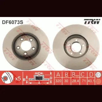 Диск гальмівний TRW DF6073S