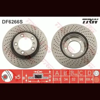 Диск гальмівний TRW DF6266S