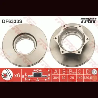 Диск гальмівний TRW DF6333S