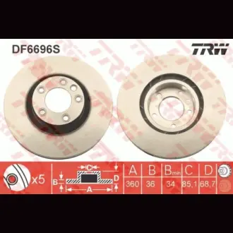 Диск гальмівний TRW DF6696S