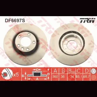 Диск гальмівний TRW DF6697S