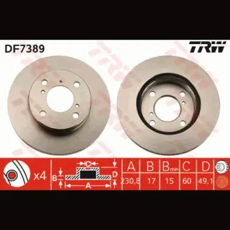 Диск гальмівний TRW DF7389