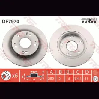 Диск гальмівний TRW DF7970