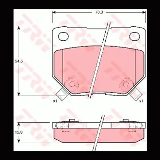 Колодки гальмівні, комплект TRW GDB1007