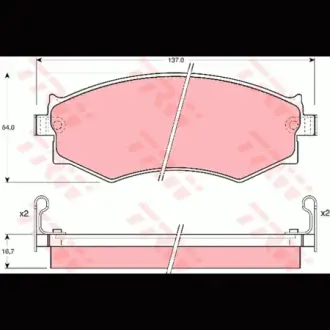 Колодки гальмівні, комплект TRW GDB1008