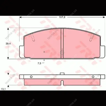 Колодки тормозные, комплект TRW GDB1027 (фото 1)
