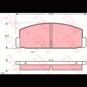 Колодки тормозные, комплект TRW GDB1027