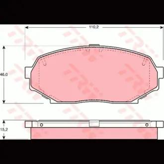 Колодки гальмівні, комплект TRW GDB1028