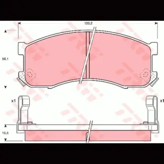 Колодки гальмівні, комплект TRW GDB1037