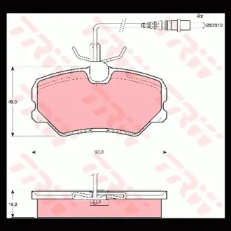 Колодки гальмівні, комплект TRW GDB1039