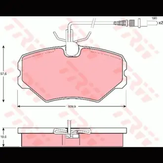 Колодки гальмівні, комплект TRW GDB1051