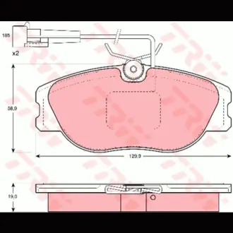 Колодки гальмівні, комплект TRW GDB1058