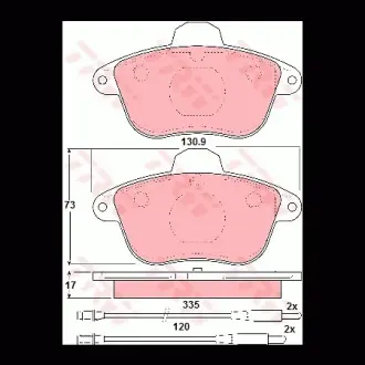 Колодки гальмівні, комплект TRW GDB1085