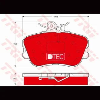 Гальмівні колодки дискові MERCEDES C W202/S202 "F "93-"00 TRW GDB1094DTE