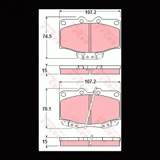 Колодки гальмівні, комплект TRW GDB1133