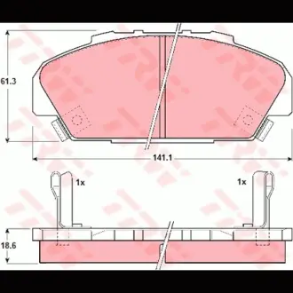 Колодки гальмівні, комплект TRW GDB1137