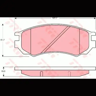Колодки гальмівні, комплект TRW GDB1141