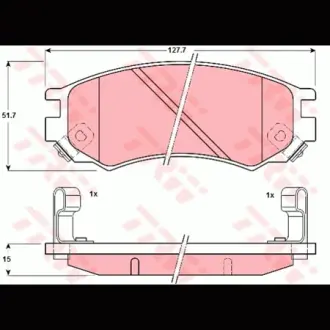 Колодки гальмівні, комплект TRW GDB1175