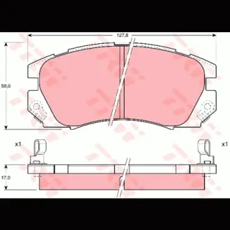 Колодки гальмівні, комплект TRW GDB1179