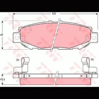 Колодки гальмівні, комплект TRW GDB1185