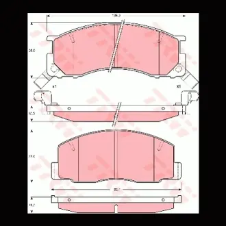 Колодки гальмівні, комплект TRW GDB1195