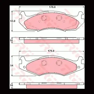 Колодки гальмівні, комплект TRW GDB1207