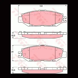 Колодки гальмівні, комплект TRW GDB1240
