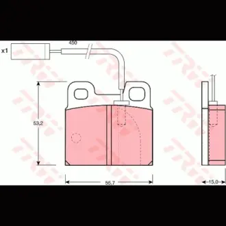 Колодки гальмівні, комплект TRW GDB1250
