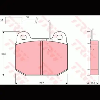 Колодки гальмівні, комплект TRW GDB1253
