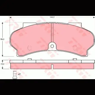 Колодки гальмівні, комплект TRW GDB164