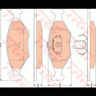 Колодки гальмівні, комплект TRW GDB1751