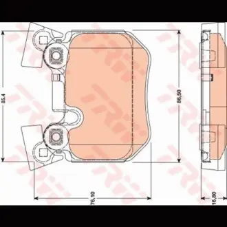 Колодки гальмівні, комплект TRW GDB1795