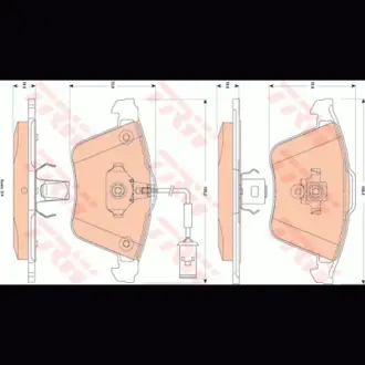 Колодки гальмівні, комплект TRW GDB1832