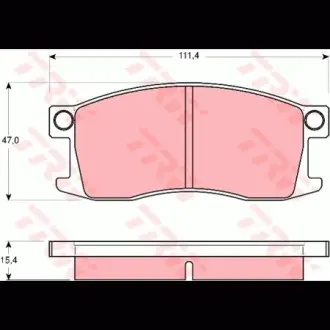 Колодки гальмівні, комплект TRW GDB185