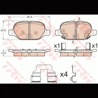 Колодки тормозные, комплект TRW GDB1950