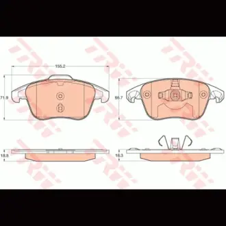 Колодки гальмівні, комплект TRW GDB2025
