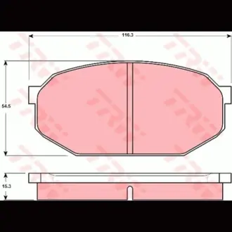 Колодки гальмівні, комплект TRW GDB203