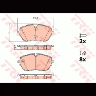 Колодки гальмівні, комплект TRW GDB2121