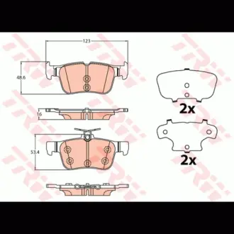 Колодки гальмівні, комплект TRW GDB2133