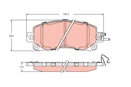 Колодки гальмівні, комплект TRW GDB2216
