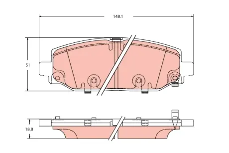 Колодки гальмівні, комплект TRW GDB2360