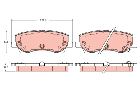 Комплект гальмівних колодок задн, FORD USA MUSTANG 2.3-5.2 02.14- TRW GDB2388