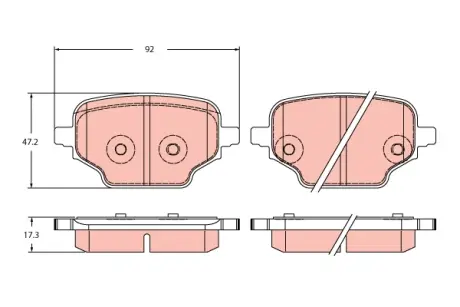 Колодки гальмівні, комплект TRW GDB2410