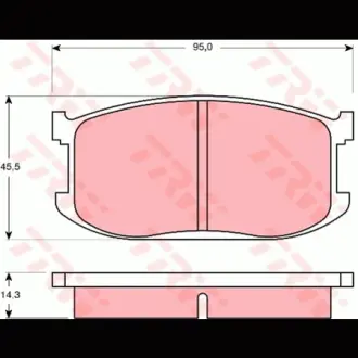 Колодки тормозные, комплект TRW GDB252