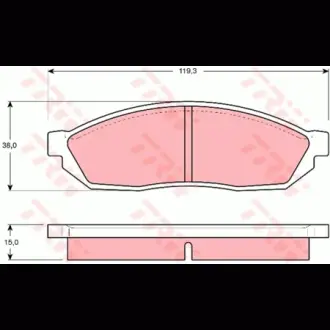 Колодки гальмівні, комплект TRW GDB254
