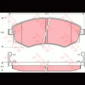Колодки гальмівні, комплект TRW GDB3101