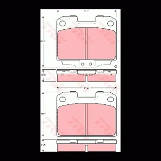 Колодки тормозные, комплект TRW GDB3104