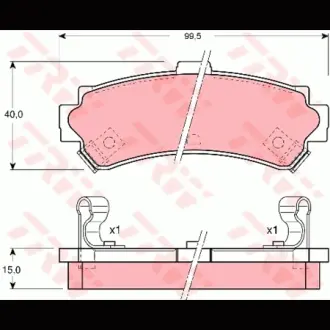 Колодки тормозные, комплект TRW GDB3115