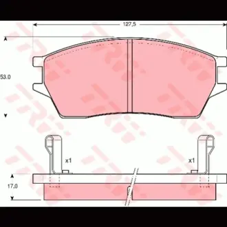 Колодки гальмівні, комплект TRW GDB3128