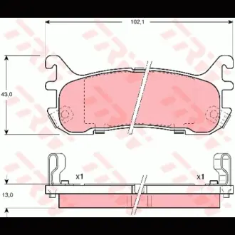 Колодки гальмівні, комплект TRW GDB3129